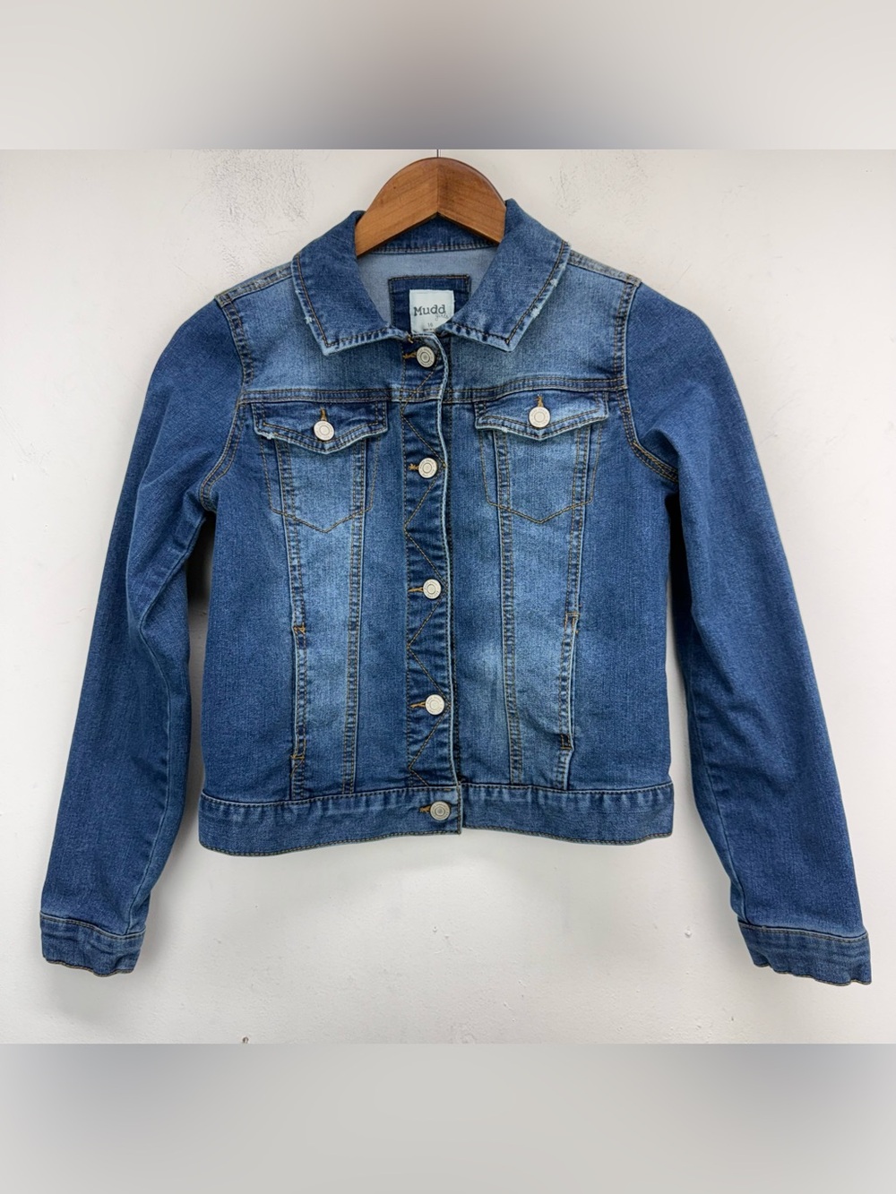 Mudd size 16 Girls Blue Denim Button Up Trucker Jean Jacket